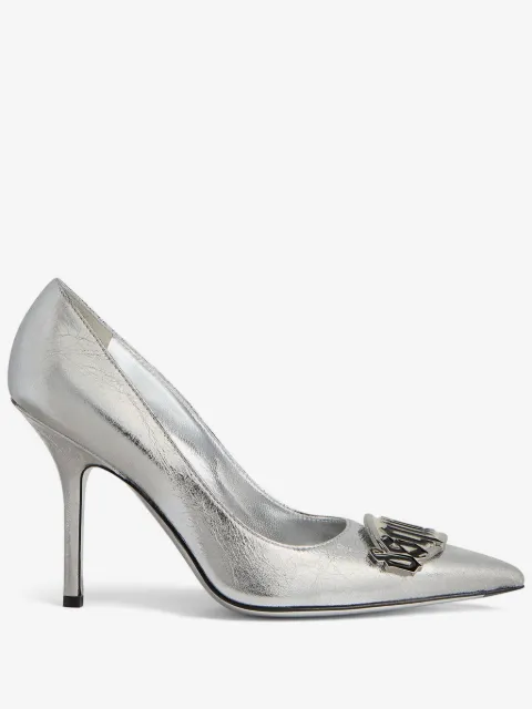 DSQUARED2 100mm logo-plaque leather pumps