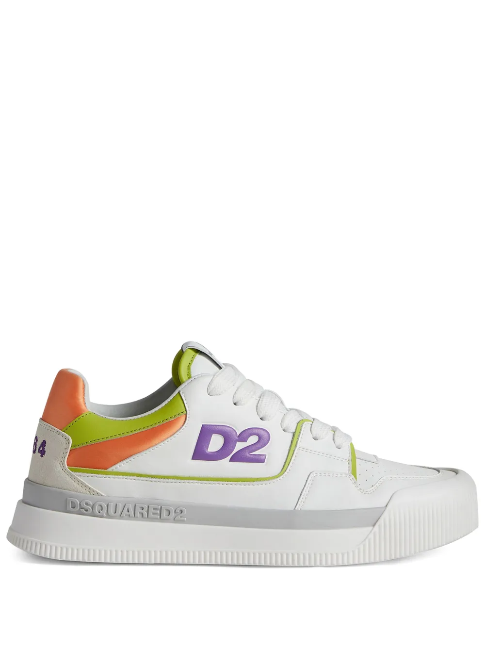 Image 1 of Dsquared2 logo-embossed leather sneakers