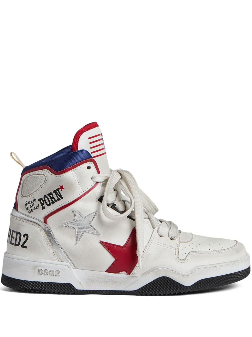 Image 1 of Dsquared2 logo-print high-top sneakers