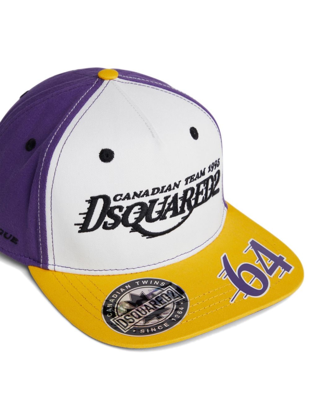 Shop Dsquared2 Logo-embroidered Colour-block Cap In Purple