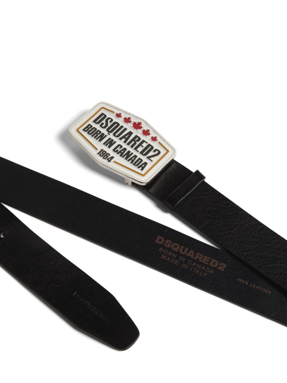 Image 2 of Dsquared2 logo-buckle leather belt