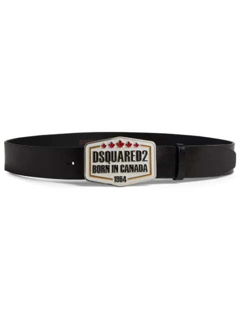 DSQUARED2 logo-buckle leather belt Men