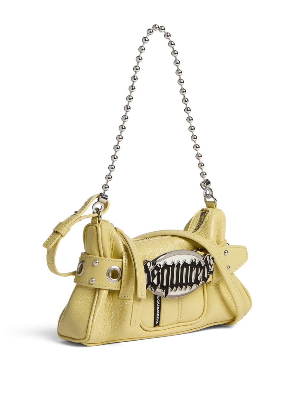 Shop Dsquared2 Gothic Leather Shoulder Bag In Yellow