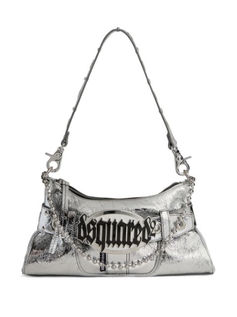 DSQUARED2 logo-plaque metallic shoulder bag Women