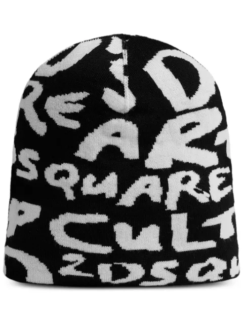 DSQUARED2 gorro tejido con logo en intarsia