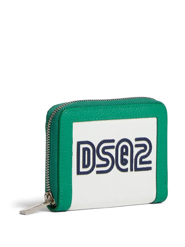 DSQUARED2 logo-embroidered Leather Wallet | Green | FARFETCH