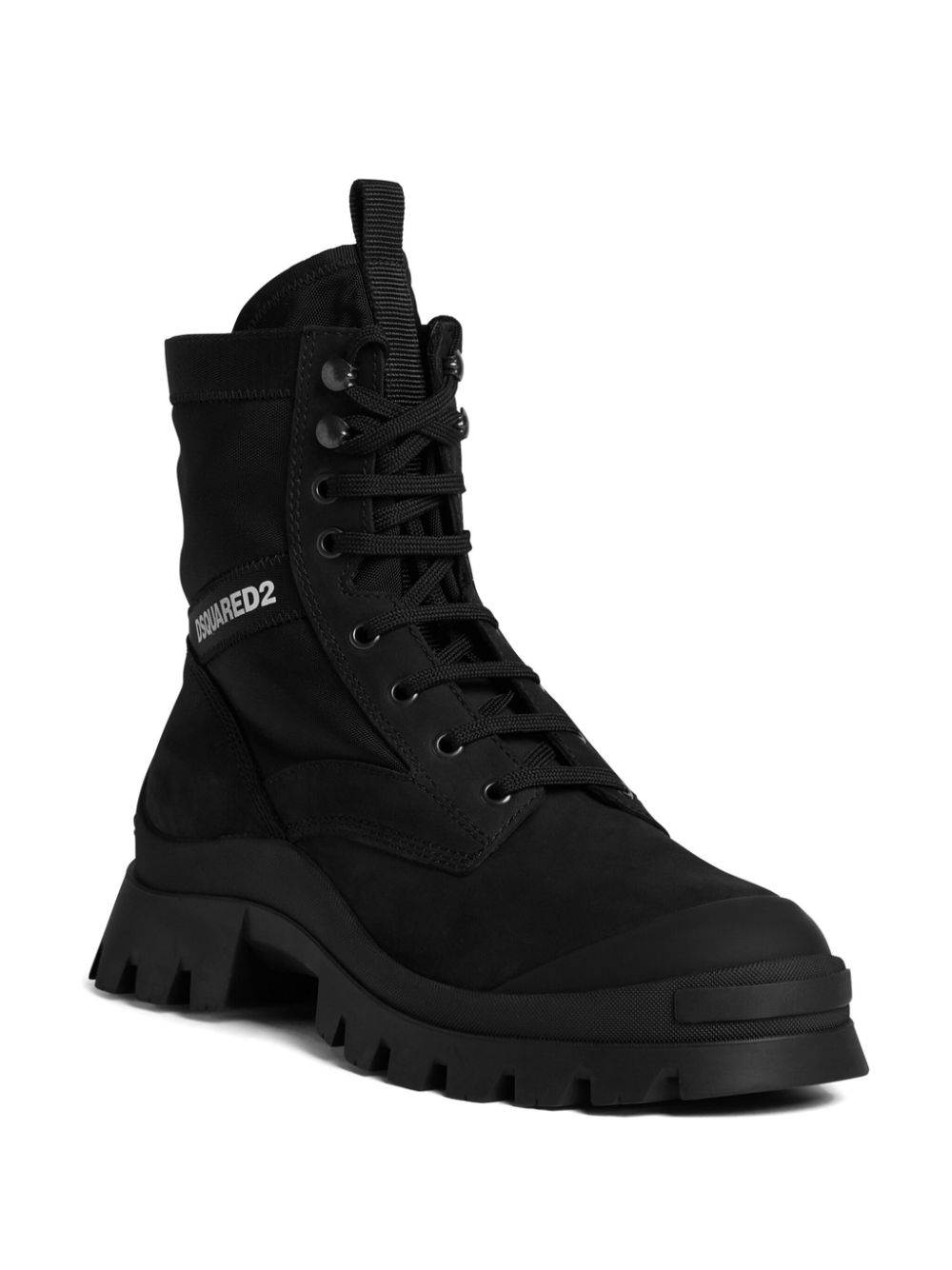Shop Dsquared2 Logo-print Lace Up Boots In Black