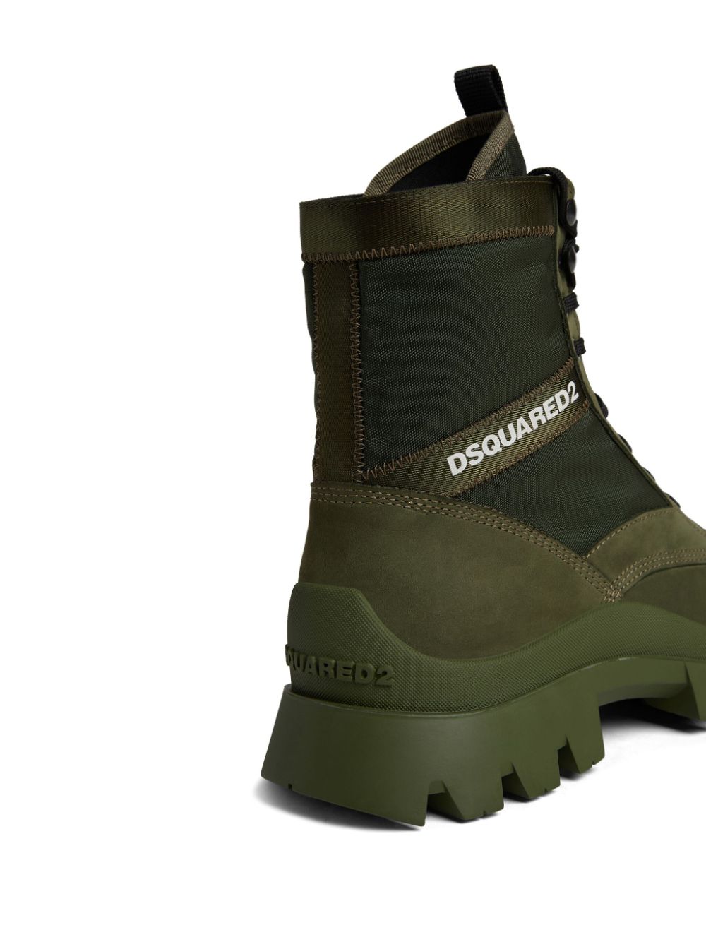 Shop Dsquared2 Logo-print Leather Boots In Green