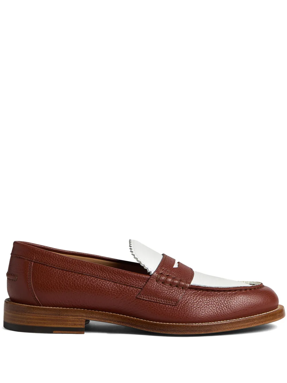 Dsquared2 Colour-block Leather Loafers In Brown