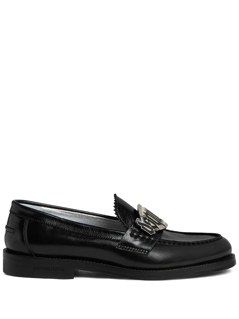 Dsquared2 logo-plaque leather loafers Black