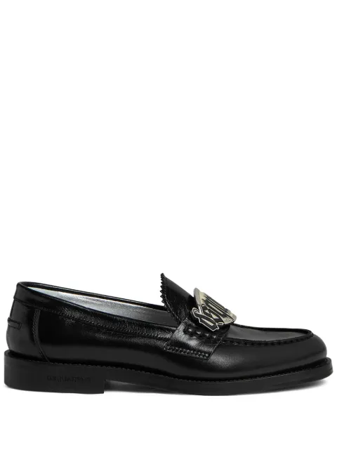 Dsquared2 Mocassim de couro com placa de logo