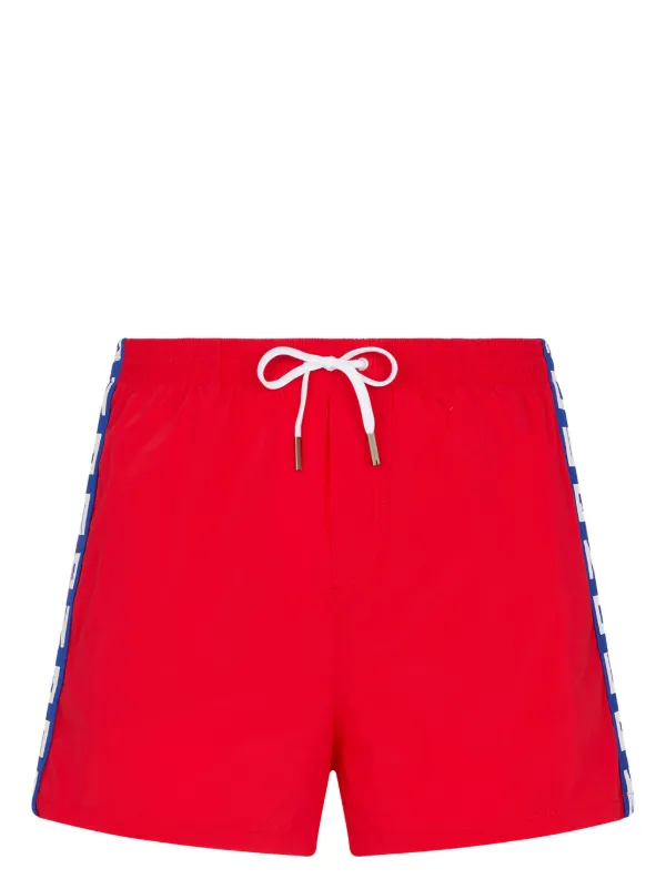 DSQUARED2 logo tape Swim Shorts Red FARFETCH