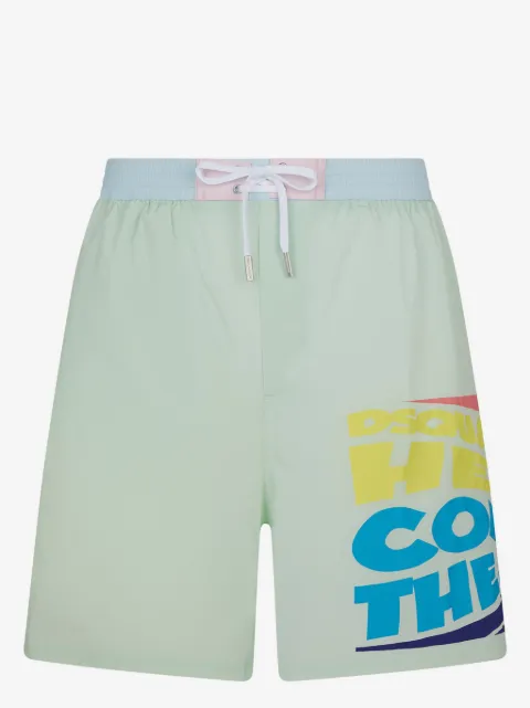DSQUARED2 short de bain à slogan imprimé