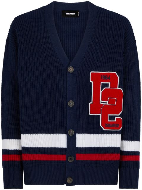 DSQUARED2 logo-applique wool cardigan Men