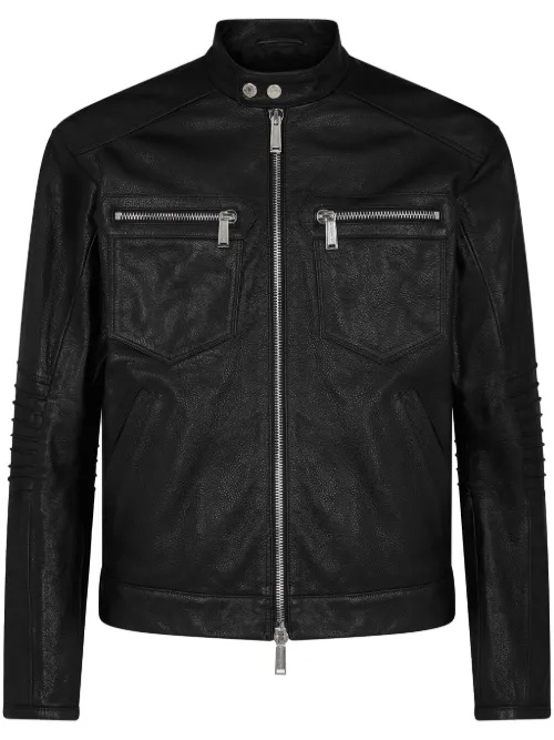 Veste en cuir à fermeture zippée - DSQUARED2 - Modalova