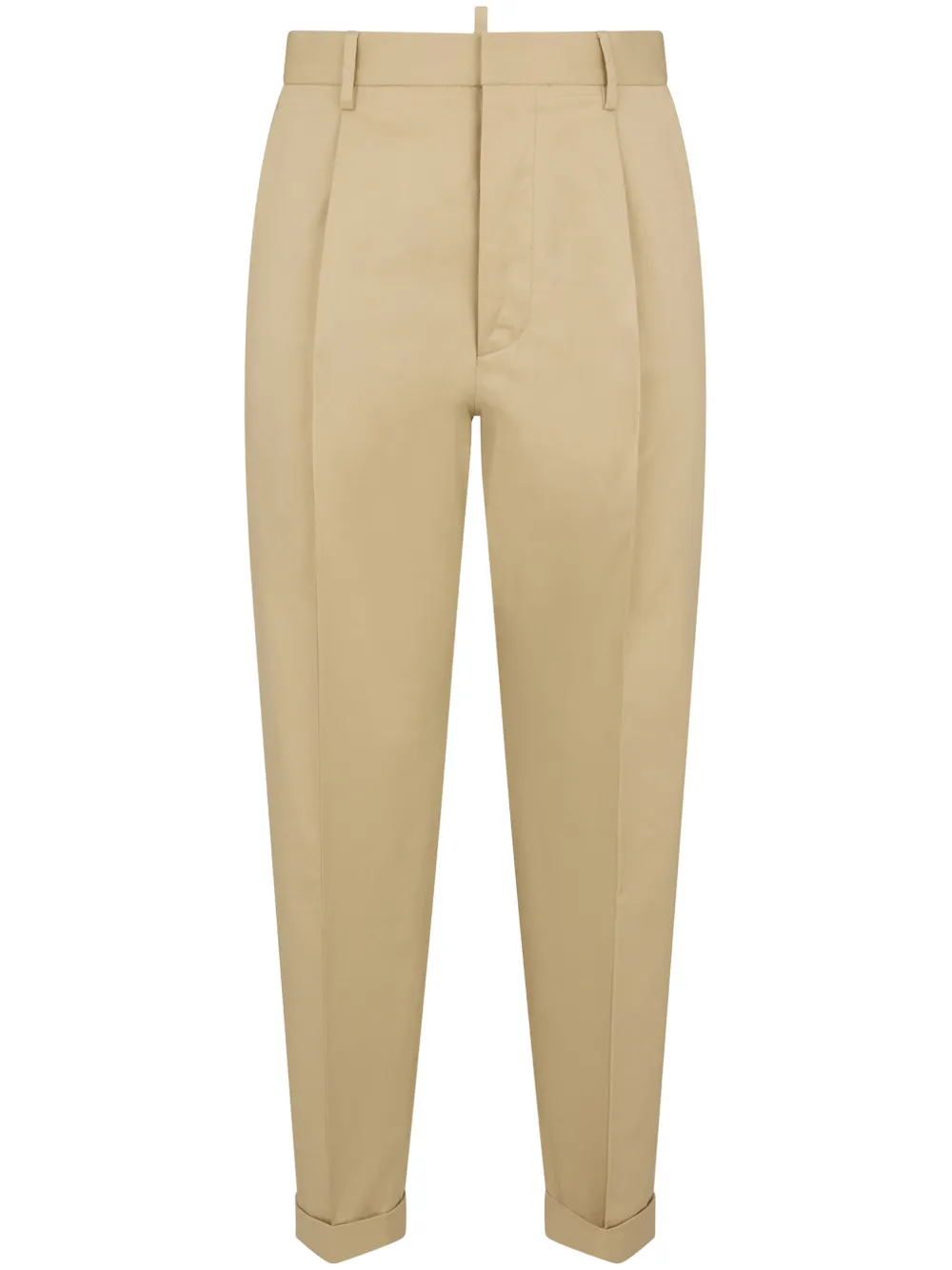 Dsquared2 Tapered Cotton-blend Trousers In Neutrals