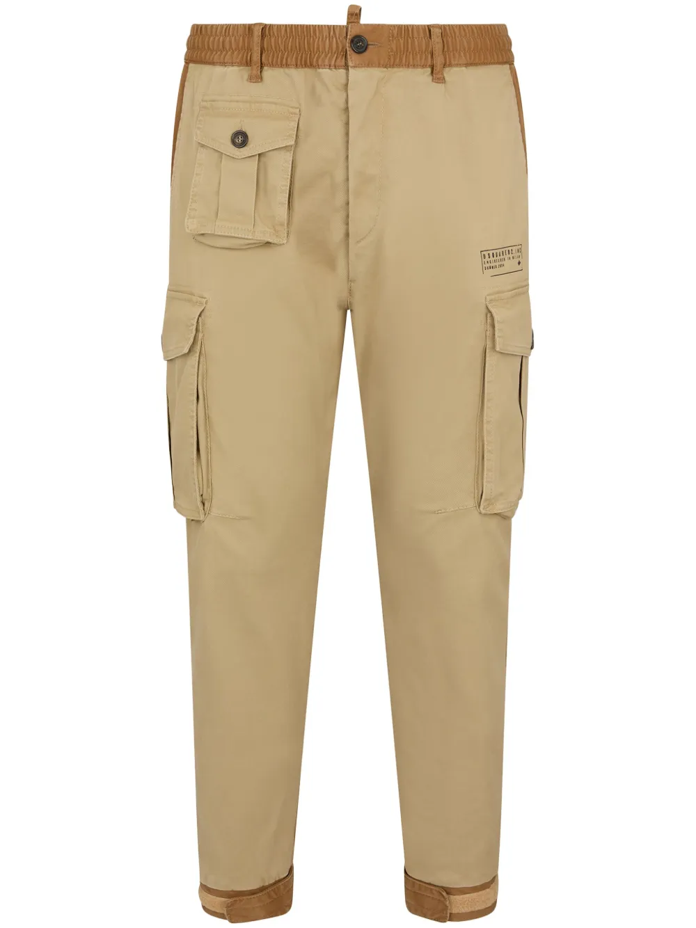 Dsquared2 Two-tone Tapered Trousers In Neutrals