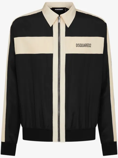 DSQUARED2 logo-print silk jacket