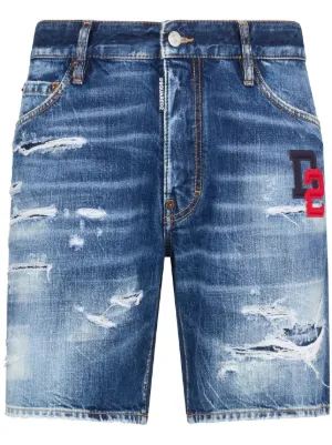 Dsquared2 - Pantalón vaquero corto azul marine short con logo