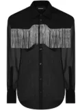 DSQUARED2 fringed panelled shirt - Black