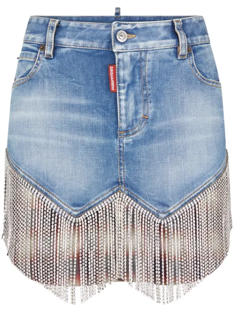 DSQUARED2 layered mid-rise denim skirt