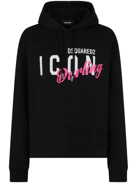 DSQUARED2 logo-print cotton hoodie