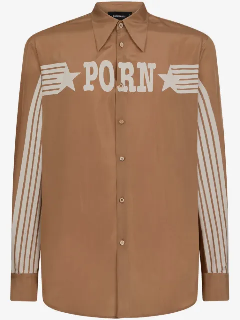 DSQUARED2 graphic-print silk shirt