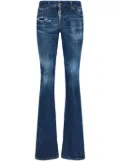 DSQUARED2 logo-patch cotton-blend bootcut jeans - Blue