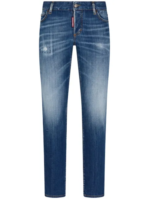 DSQUARED2 logo-patch cotton-blend tapered jeans