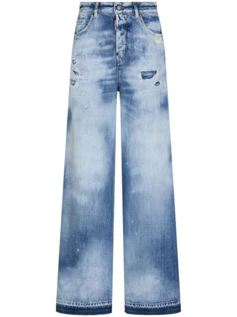 Dsquared2 distressed wide-leg jeans