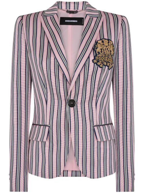 Blazer rayé à patch logo - DSQUARED2 - Modalova