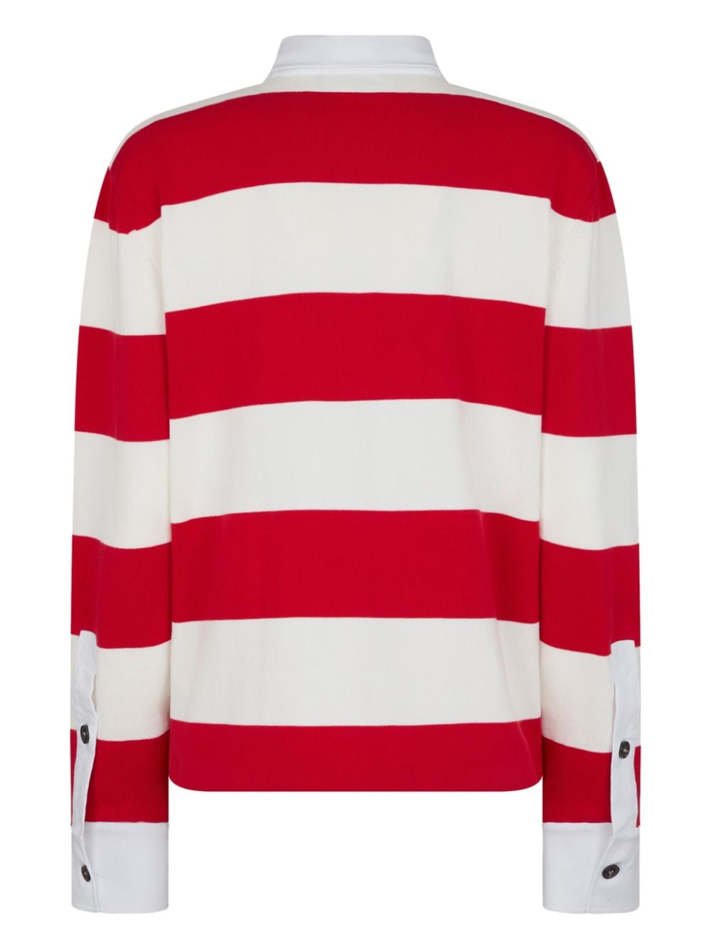 Shop Dsquared2 Striped Cotton Rugby Polo Shirt In 白色
