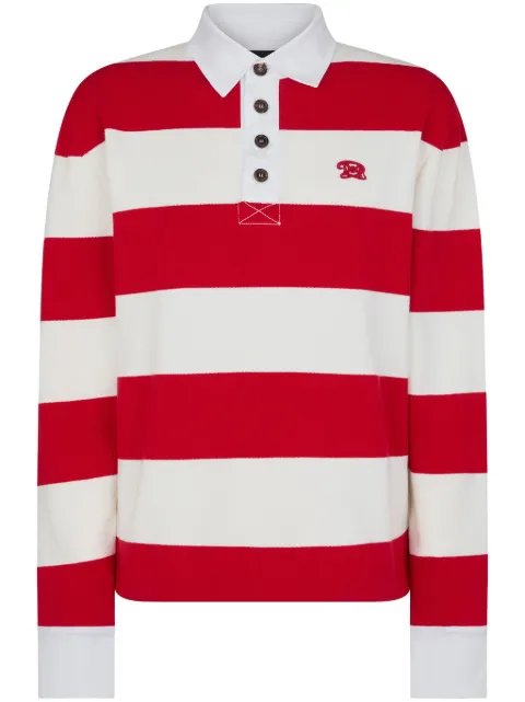 DSQUARED2 striped cotton rugby polo shirt