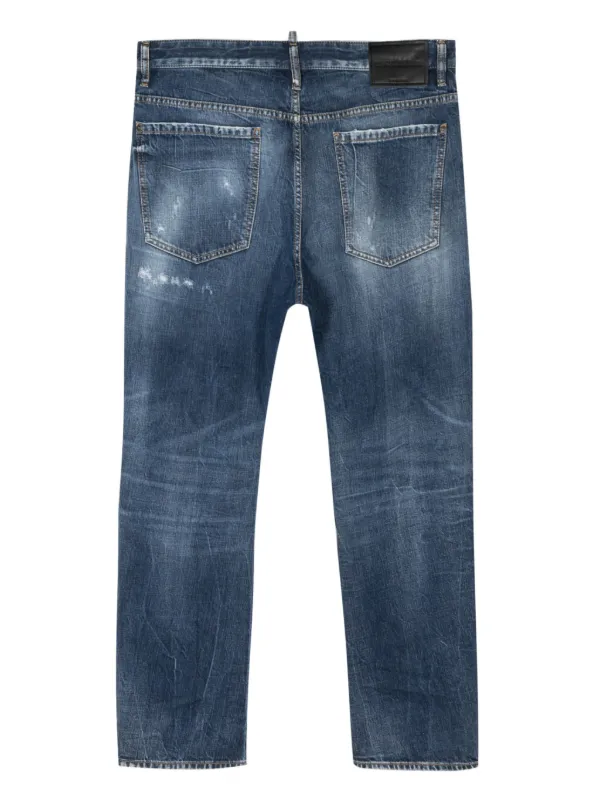 DSQUARED2 Calça Jeans Cropped Bro Destroyed | Azul | FARFETCH BR