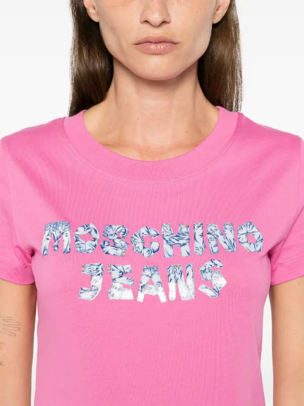 MOSCHINO デニム風プリント Tシャツ M