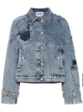 MOSCHINO JEANS logo-engraved buttons jacket - Blue