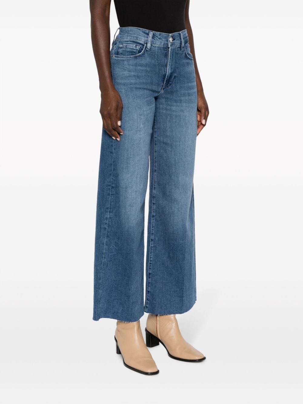 Shop Frame High-rise Wide-leg Jeans In Blau