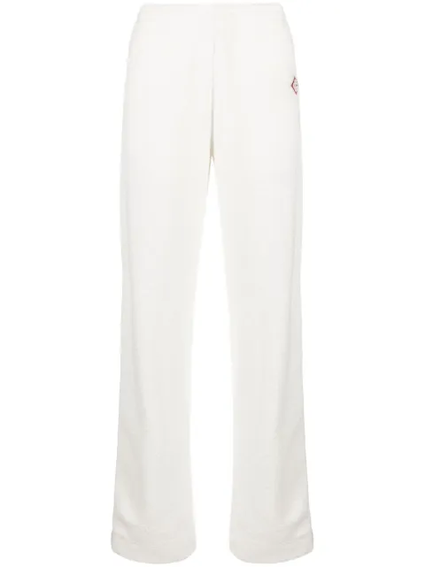 Casablanca logo-patch side-stripe fleece track pants