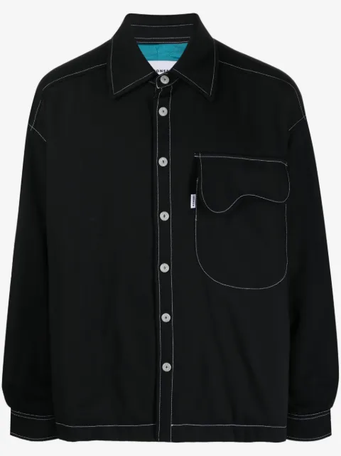 Bonsai logo-patch contrast-stitching shirt