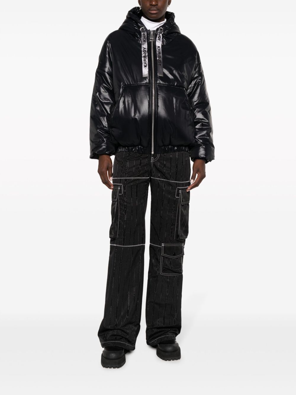 Khrisjoy hooded puffer jacket - Zwart