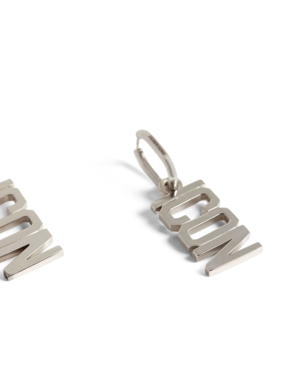 Shop Dsquared2 Icon-plaque Drop Earrings In Silver