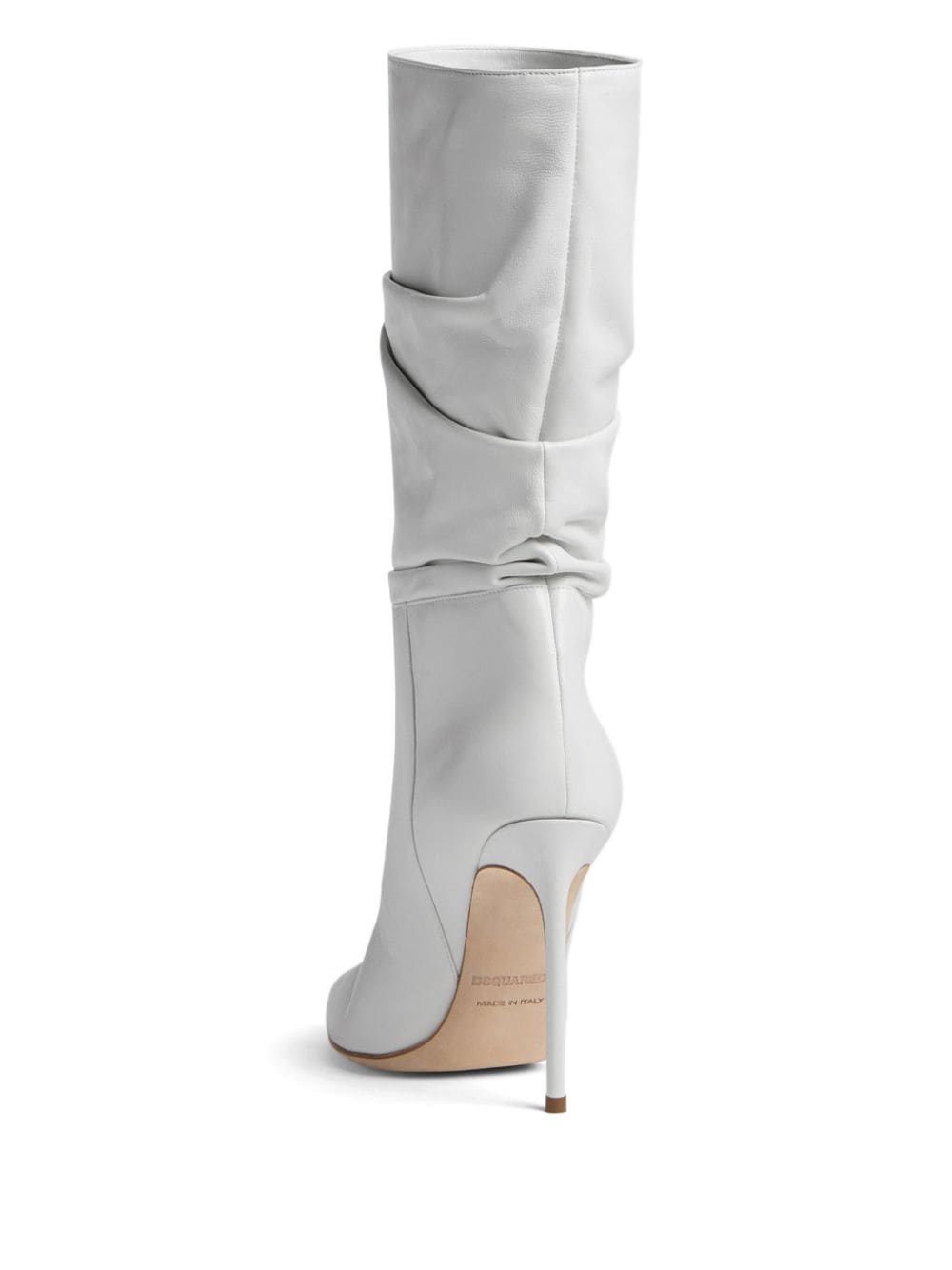 Shop Dsquared2 100mm Draped-detail Leather Boots In White