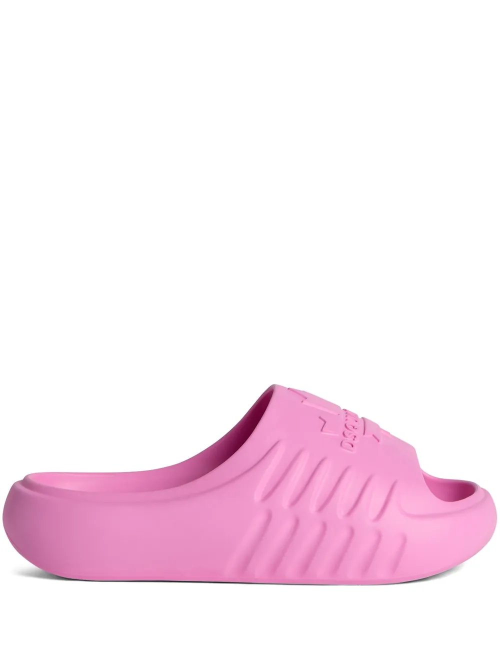 Shop Dsquared2 Logo-embossed Open-toe Slides In Pink