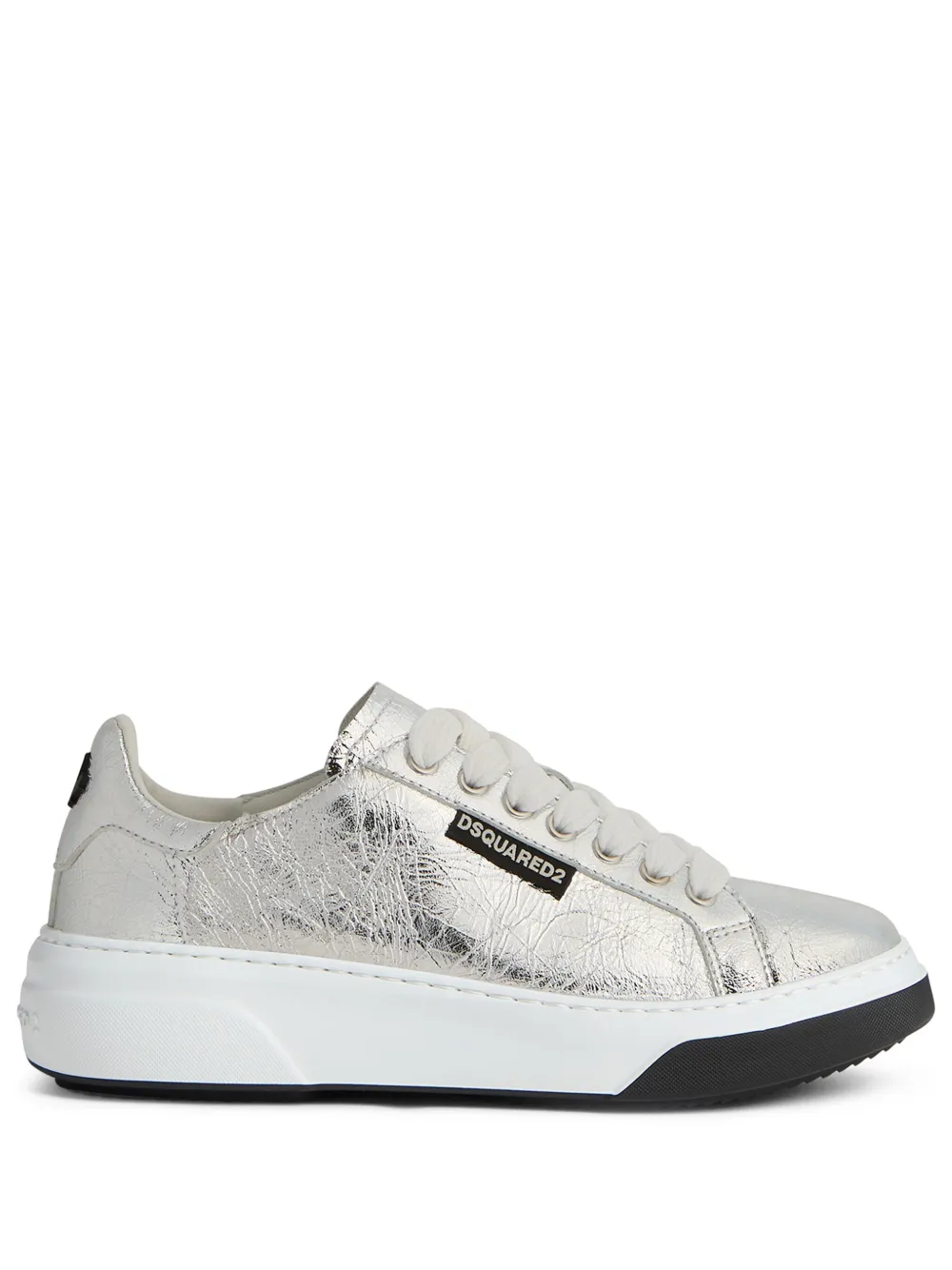 Dsquared2 metallic-finish lace-up sneakers Silver