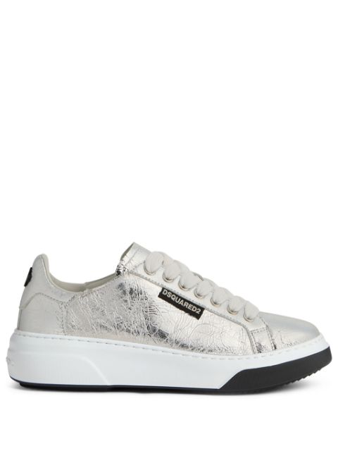 DSQUARED2 metallic-finish lace-up sneakers Women