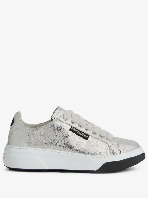 DSQUARED2 tenis metalizados con agujetas