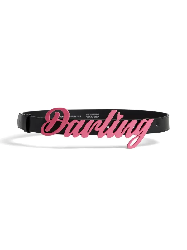 新品★DSQUARED2 ロゴバックル メッシュレザーベルト 80 ピンク DSQUARED2 Darling Leather Belt | Black | FARFETCH