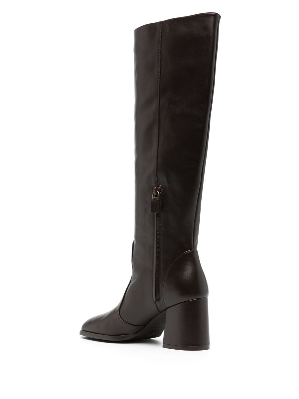 Shop Stuart Weitzman Nola Smooth-leather Knee-high Boots In 褐色