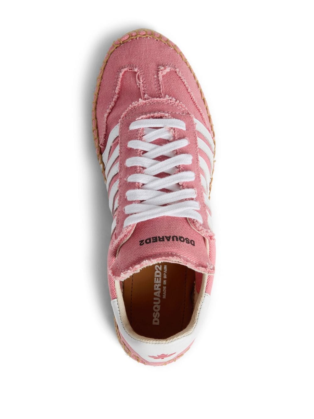 Dsquared2 stripe-detail lace-up espadrilles Pink