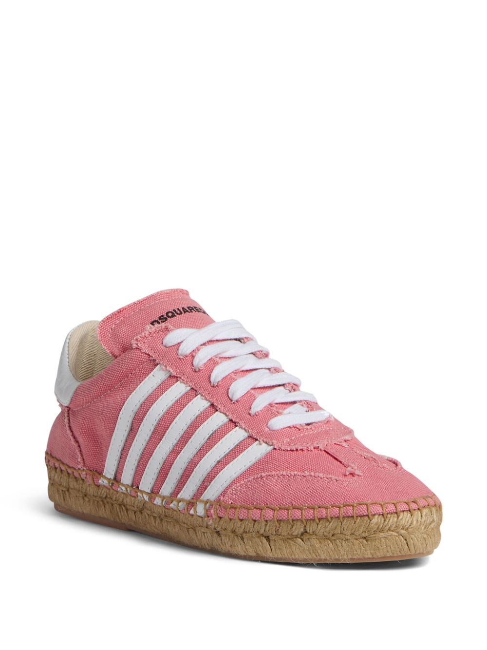 Dsquared2 stripe-detail lace-up espadrilles Pink